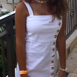 Forever 21 White Gold Mini Sundress
